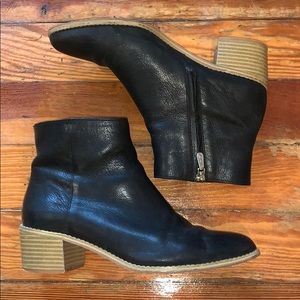 Clarks leather black booties